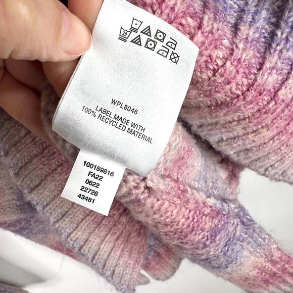Style & Co Pink & Purple Chunky Knit Turtleneck Sweater Small - Picture 8 of 9
